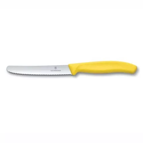 Victorinox Tomatenmesser, Tafelmesser, gezahnt, gelb, 10 cm, 2 Stück