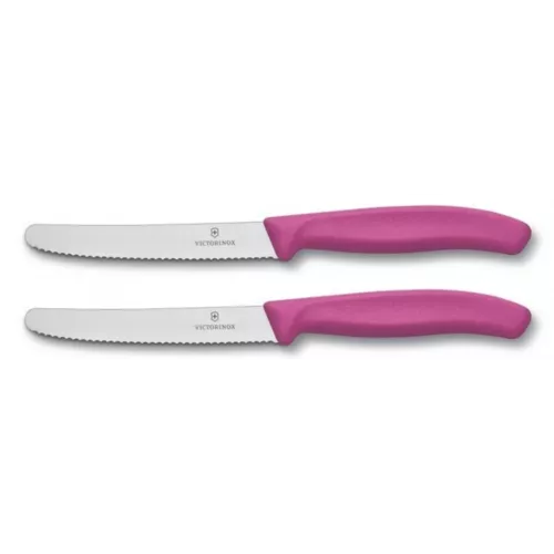 Victorinox Victorinox Tomatenmesser Tafelmesser Wellenschliff Pink 2 Stück (3V6.7833B.2)