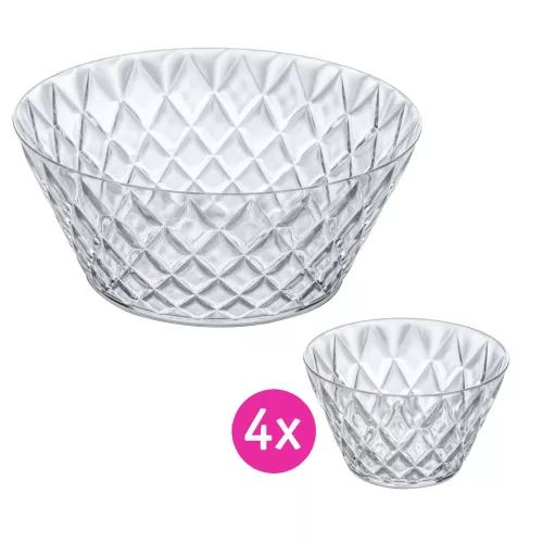 Koziol Koziol Crystal Salatschüssel 3,5 Liter mit 4 Schüsseln (3658535)