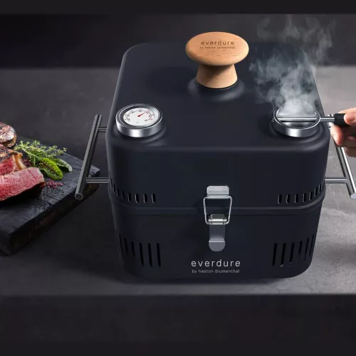 Everdure Everdure Cube 360 Holzkohlegrill Schwarz mit Werkzeugset (HBCUBE360B)