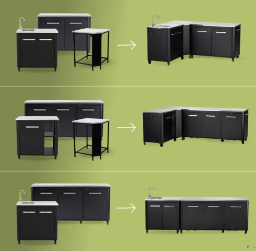 Cozze Cozze Werkbank 3 Türen und 6 Räder 180 cm (90528)