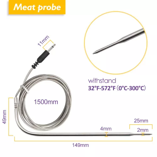 Inkbird BBQ Thermometer Inkbird IBT-4XS Thermometer mit LCD und Bluetooth (IBT-4XC)