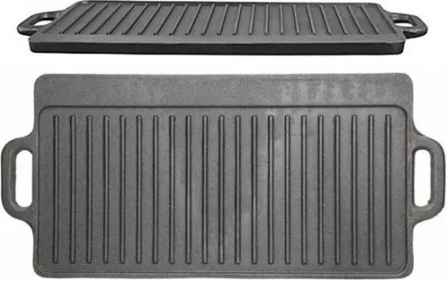 KitchenCraft Traeger Wende-Grillplatte aus Gusseisen (KCCIGRID)