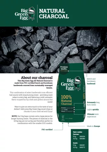 Big Green Egg Big Green Egg Holzkohle Buche und Birke 9 kg (BGE-666281)