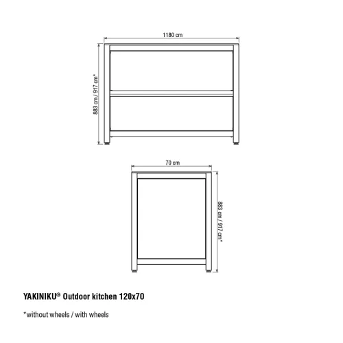 Yakiniku YAKINIKU Luxuriöser Outdoor-Küchenrahmen 120 x 70 cm mit 19-Zoll-Loch (900017)