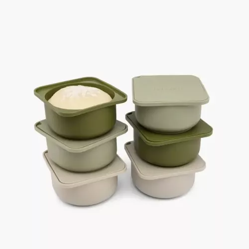 Babadoh Babadoh Olive  6 Silicone deeg en vershoudbakjes (SKU9)