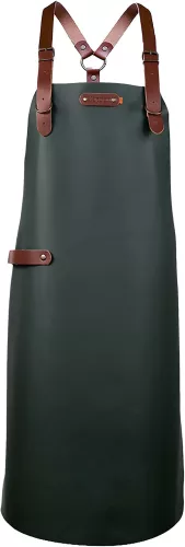 Xapron Xapron Rinderschürze aus dunkelgrünem Leder mit Schultergurten, Größe XL (SBA390164-89)
