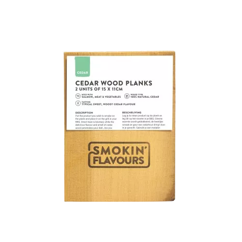 Smokin' Flavors Zedernholzplanken, 2 Stück, 15 x 11 x 1 cm