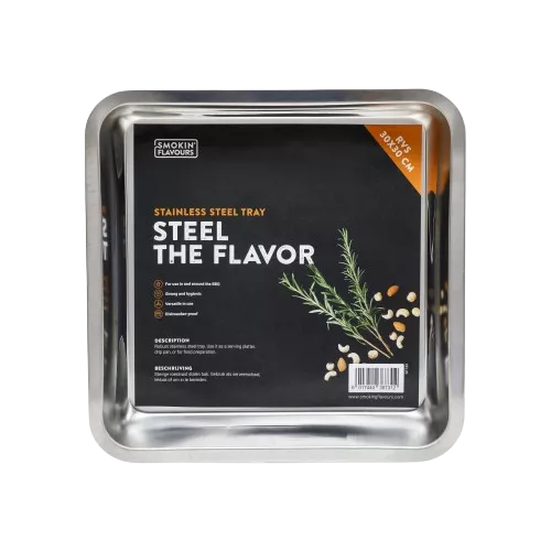 Rauchige Aromen RVS Tray 30 x 30 cm