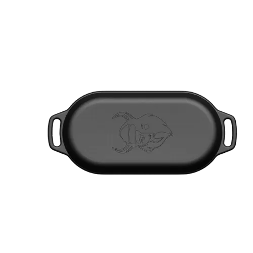 Valhal Outdoor Valhal Dutch Oven Gusseisen-Kasserolle mit Grilldeckel, oval, 1 Liter (VH1L)
