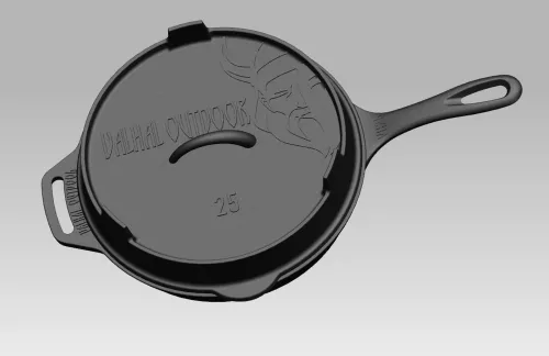 Valhal Outdoor Valhal Bratpfanne Gusseisendeckel ø 25 cm mit Grillmuster (VH.LID25)