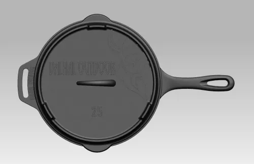 Valhal Outdoor Valhal Bratpfanne Gusseisendeckel ø 25 cm mit Grillmuster (VH.LID25)