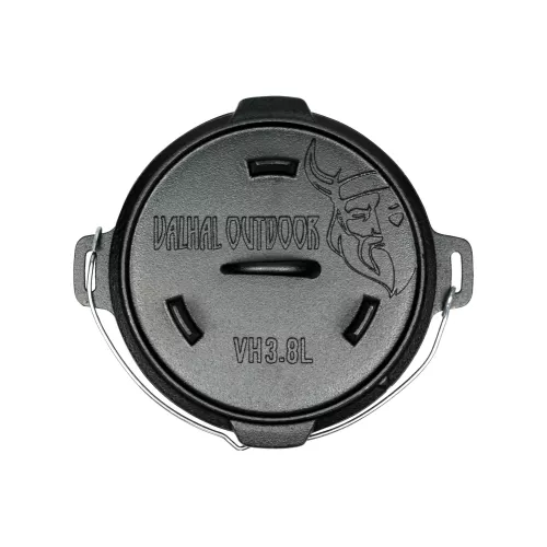 Valhal Outdoor Valhal Dutch Oven Kasserolle aus Gusseisen, 3,8 Liter (VH3.8L)