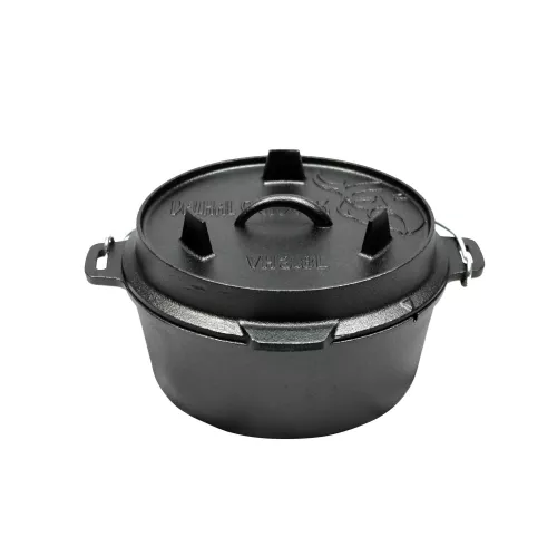 Valhal Outdoor Valhal Dutch Oven Kasserolle aus Gusseisen, 3,8 Liter (VH3.8L)