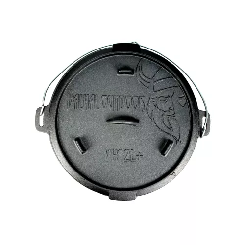 Valhal Outdoor Valhal Dutch Oven Gusseisen mit Beinen für den Außenbereich, 12 Liter (VH12L+)