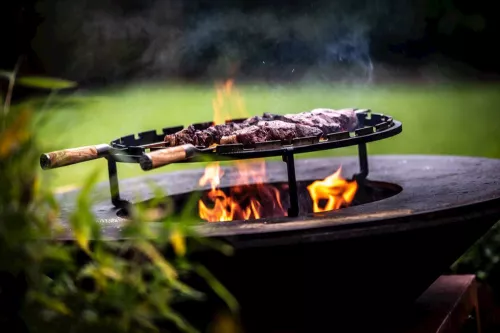 Forged Geschmiedeter Churrasco-Olivenspieß V-Form 70 cm (OLSkewV70)