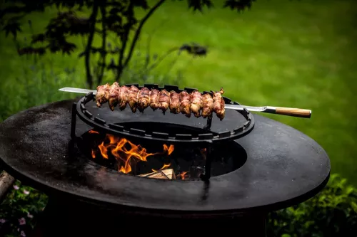 Forged Geschmiedeter Churrasco-Olivenspieß V-Form 60 cm (OLSkewV60)