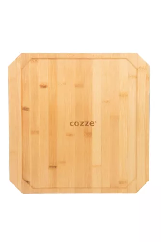 Cozze Pfanne aus Gusseisen, doppelseitig verwendbar, mit Bambus-Servierbrett 33 cm (90327)